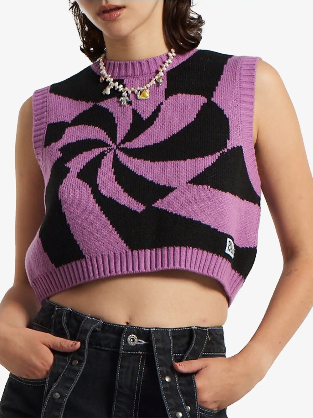 The Ragged Priest Rapture Gilet in Purple and Black